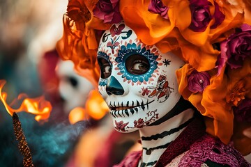 Calavera dancers, Day of the Dead symbols
