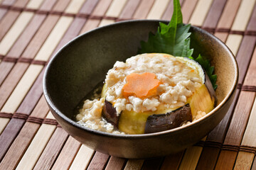 ナスの鶏そぼろあんかけ