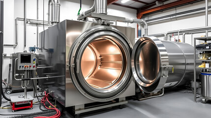 Open digestion autoclave hardening in plant workshop