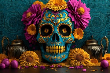 Sugar skull celebrating Mexico's Day of the Dead