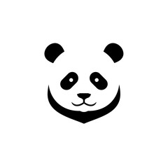 Fototapeta premium Minimalist Panda Face Icon Design for Animal Lovers and Logo Creation