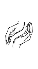 Delicate Hands Gesture Illustration Conveying Care, Protection, and Connection