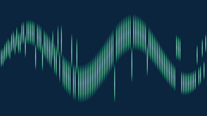 Abstract teal lines on dark blue background with minimalist design