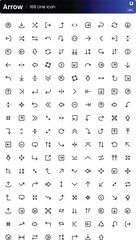 50 Arrow Line Icons Set Universal Design Symbols Vector Collection Graphics Pack