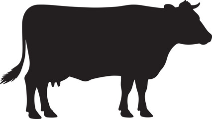 Silhouette of  Cow, cow in silhouette