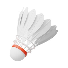 White Badminton Shuttlecock with Red Band for Sports and Training

