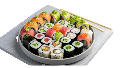 Assorted Sushi Rolls with Fresh Ingredients
