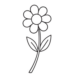 A single flower depicted in minimalist vector art, using only black and white palette, designed with elegant black outline for artistic simplicity.
