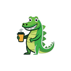 Coffee Time with a Friendly Crocodile