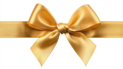 Fototapeta premium Shimmering gold ribbon bow for gifts decor adds touch of luxury ideal for gifts events and festive decor.