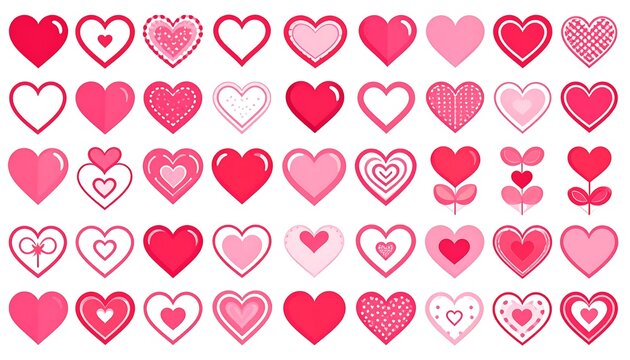Collection of pink hearts