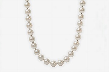 Fototapeta premium Elegant baroque pearl necklace with iridescent luster on white background