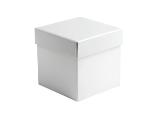 Fototapeta premium Simple white cube shaped container with a lid image, Isolated, Png Transparent Background
