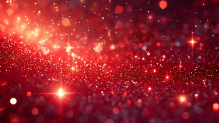 Bright red backdrop with twinkling stars and sparkles

