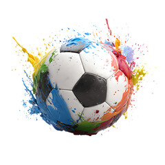 Soccer Ball with Paint Splatter png 