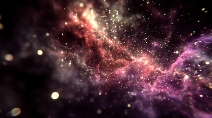 Abstract nebula with glowing stars, cosmos concept design