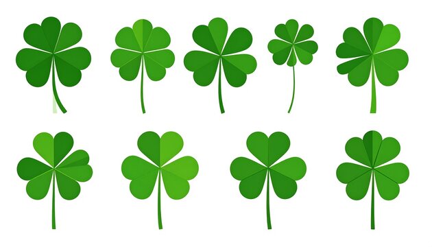 Collection of stylized clover leaves