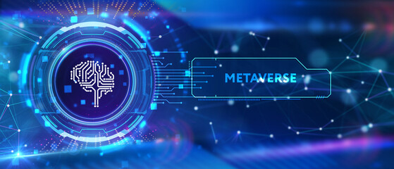 Metaverse virtual world, metaverse digital world intelligent futuristic interface technology. 3d illustration