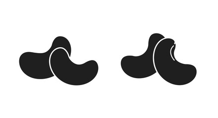 Simple black and white illustration of two kidney bean shapes side by side