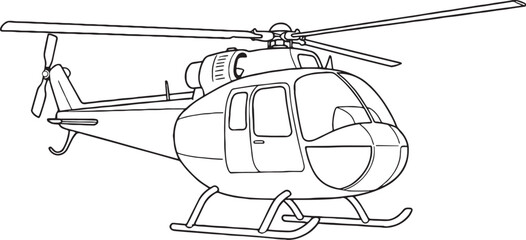 helicopter vector illustration coloring pages for kids  © Israfil