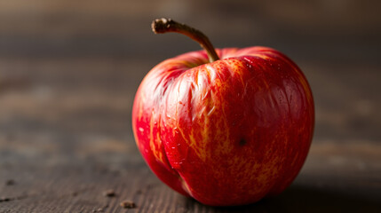 Aging Process as a new fresh ripe red apple decomposing and getting old and wrinkled.