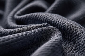 Closeup shot of moisture wicking fabric texture on athletic leggings during stretch showing activewear technology performance material and technical sportswear textile innovation design concept.