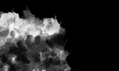 Obraz premium Black and White Smoke or Cloud Element Overlay with High Contrast and Textured Edges Abstract Dynamic Fog and Mist Effect Background for Digital Compositing and Design Projects