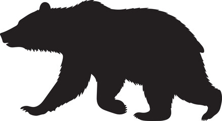 Silhouette of bear, walking bear, 
