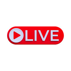 Live Streaming Icon Button for Digital Broadcast Platforms
