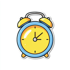 Retro Cartoon Alarm Clock Illustration Isolated on White Background Time Management Concept