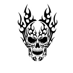 Flaming Skull Tattoo