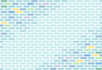 タイルを敷き詰めて水面の模様を描きました。