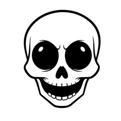 Smiling Skull Cartoon Head