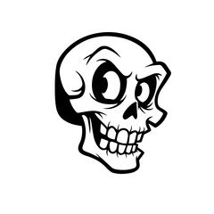 Cartoon Scary Skull Head