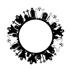 Gothic Round Frame with Vines