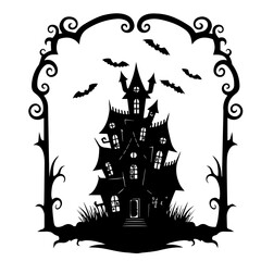 Spooky Haunted Mansion Frame