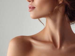 Neck and shoulder beauty shot for skincare products and beauty product advertising