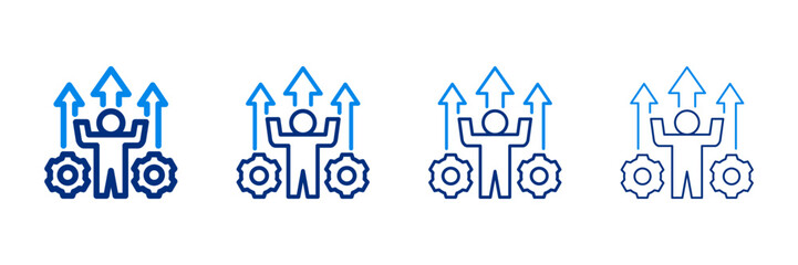 Obraz premium Skill Development Icon Set With Two Colors And Multiple Line Styles Vector Illustration 