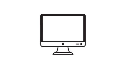 Simple black and white line drawing of a modern computer monitor