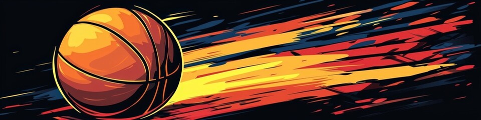 Dynamic Basketball Logo Design Ready for Capture with Vibrant Colors and Energy in Motion