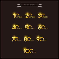 記念日・周年ロゴセット｜Gold Anniversary Icons Set