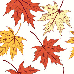 autumn leaves seamless pattern