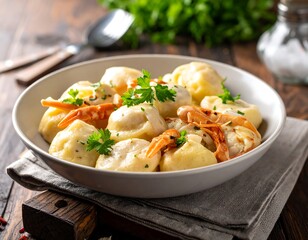 Creamy pasta dish with shrimp