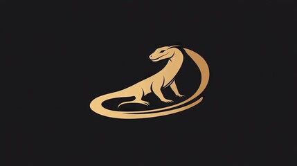 60.A stylized Komodo dragon logo design, incorporating sleek lines and a modern aesthetic, with the dragon's silhouette forming the central element, suitable for branding purposes.
