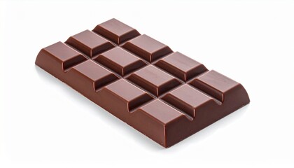 Bar of chocolate on a white background, chocolate.