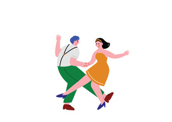 ペアで踊る男女