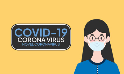 Coronavirus in China. Novel coronavirus (2019-nCoV), people in white medical face mask. Concept of coronavirus quarantine vector illustration. woman in white medical face mask.
