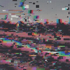 A blurry image of a cityscape with a lot of different colors and shapes