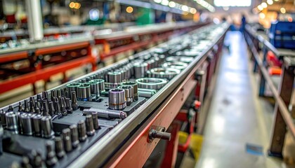 Factory Assembly Line with Tool Organizers