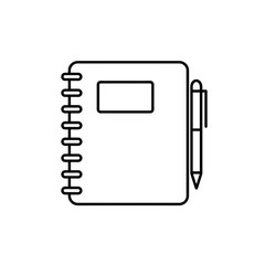 Notebook Icon – Spiral Diary Journal with Pen Symbol for Writing, Study, and Office Use